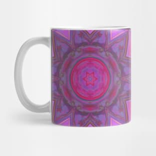 Mosaic Kaleidoscope Flower Pink Blue and Yellow Mug